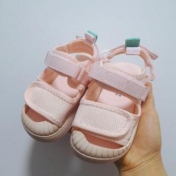 Sandalias de playa para bebés y niños pequeños, con parche de malla transpirable, suaves, talla 12.5-16cm