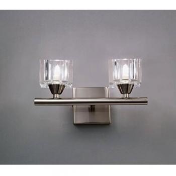CristalMantra 2Luces – Aplique Cuadro Níquel
