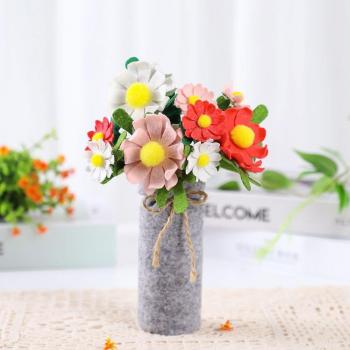 Ensemble de sacs en tissu non tissé fait main, pré-coupé, série florale avec vase, 6 designs