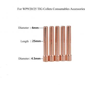 TIG Welding Pure Copper Torch Accessories for WP9/20/25 Tungsten Electrodes - 4 Pack