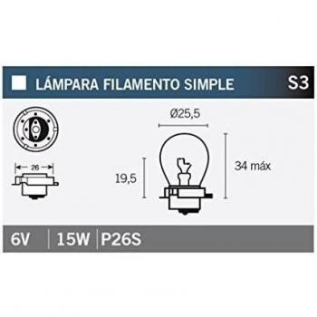 Bombillas 6V 15W P26S V PARTS – Caja de 10 piezas