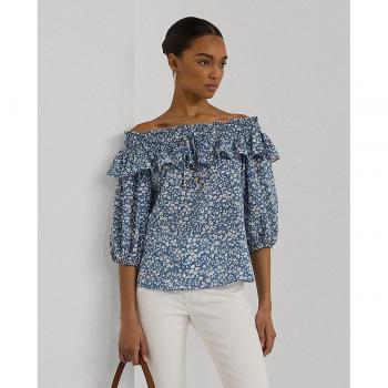Blusa Off-Shoulder de algodón con estampado floral - Lauren Ralph Lauren