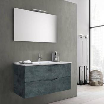 Mobile Bagno Sospeso Marte 101cm Blu e Bianco con Finitura TFT