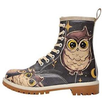 Handgefertigte DOGO Long Boots mit Eulenmotiv