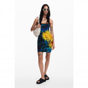 Desigual Midi Girasoles Algodón Azul L