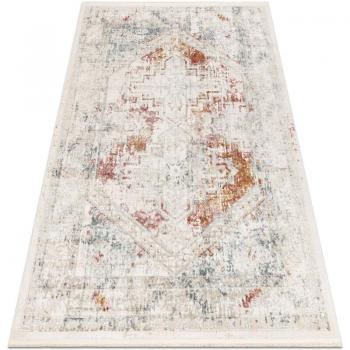 Rug Moderno Distin 0100B: Rosa y Blanco con Accesorios de Flecos