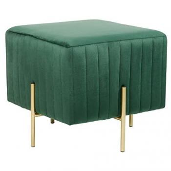 BELIANI Glam Velvet Accent Ottoman Footstool Gold Legs Green Dayton