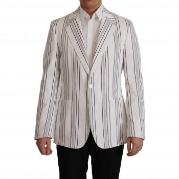 Dolce & Gabbana Striped Cotton Blend Blazer - Size 3XL