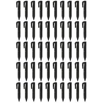Ancrages au sol 50 pièces – piquets pour câble Gardena Sileno – couleur noire, plastique durable