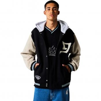 Chaqueta Grimey Varsity Negra y Azul con Estilo Deportivo