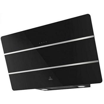 Hotte décorative murale noire avec plan incliné 64DB A