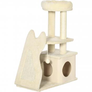 Árbol Rascador Beige para Gatos Pequeños