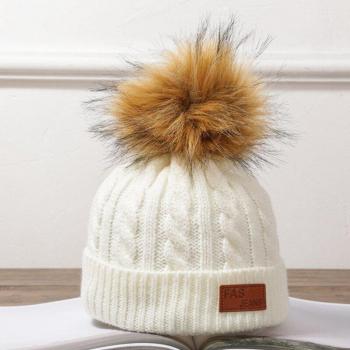 Chapeau tricoté unisexe jaune moelleux pour l'automne et l'hiver