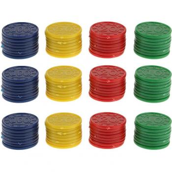 96pcs Numbered Poker Chips Game Tokens 1-1/5 inch