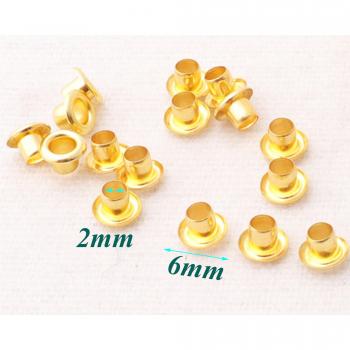 Mini Gold Eyelets for Leather and Canvas - 100-200 PCS Rivet Studs (2mm)