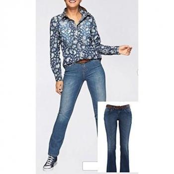 Jeans Dark Denim Azul Marino Stretch – Longitud 34 a 48, Cinturón Incluido