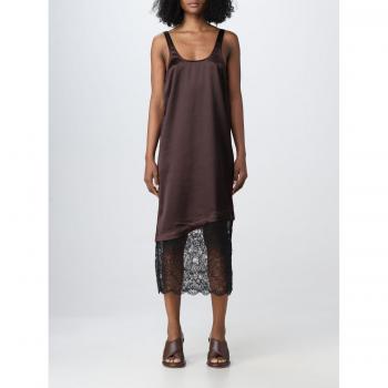 GANNI Brown Lace U-Neck Dress Size 34