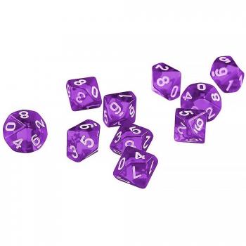 Dados de mesa 0 a 9 - Juego de 10 cubos