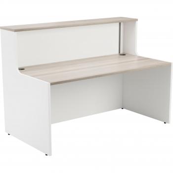 Lento Reception Desk 1600 - Grey Oak - RCA1600GOWH
