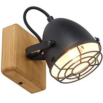 Lampada da parete con punto mobile in cromo nero
