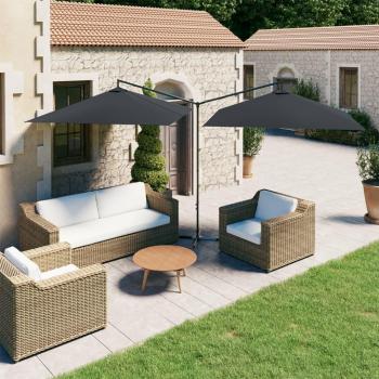 Parasol de jardin double en acier 600x300 cm anthracite