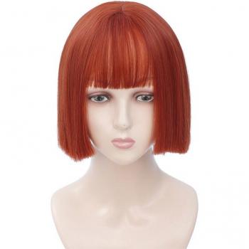 VICWIG Heat Resistant Short Blue Bob Wig with Bangs