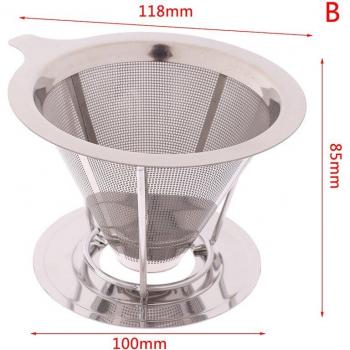 Edelstahl‑Kegeltrichter mit doppelter Filterschicht für Kaffee