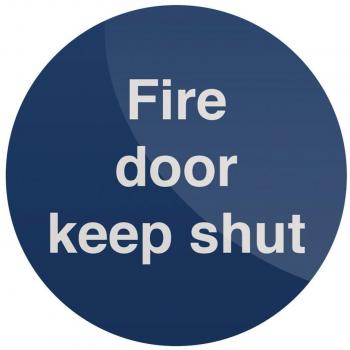 Self‑Stick Fire Exit Secure Sign – 8 cm × 8 cm