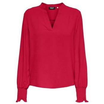ONLY Blusenshirt ONLMETTE V-NECK SMOCK TOP