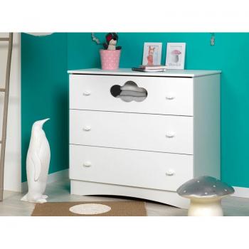 Commode 3 tiroirs CLOUD – Blanc