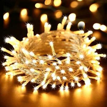 Catena Luci Natalizie BrizLabs 15M 100 LED bianco caldo per esterno