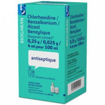 Chlorhexidine/Benzalkonium/Alcool benzylique Biogaran Conseil - Spray 50ml