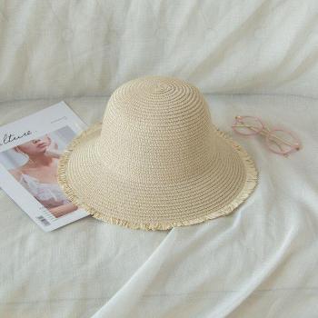 Korean Version Outdoor Solid Color Straw Cap