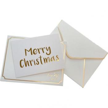 20 cartes d'invitation MINI blanches dorées avec enveloppes - Nouvel An, Mariage, Anniversaire (8*6CM)