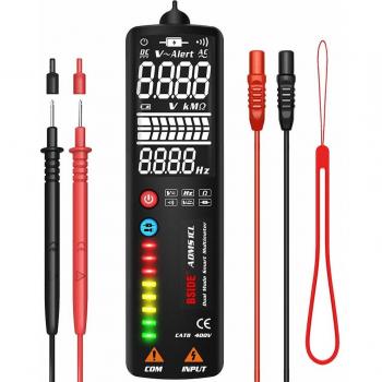 Medidor Digital de Voltaje con Pantalla LCD y Cable en Vivo