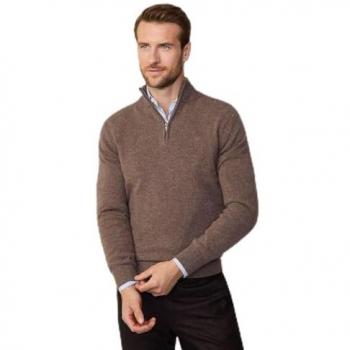 Jersey con media cremallera de lana de cordero Hackett