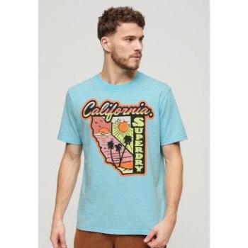 Camiseta Holgada Superdry de Manga Corta Azul