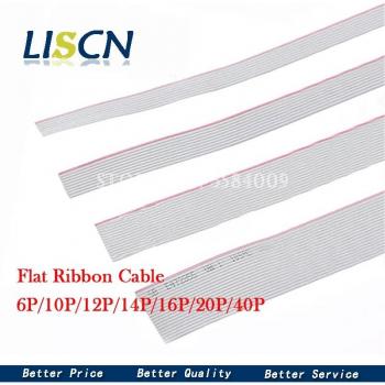 2 Meter 1.27mm Pitch Grey Flat Ribbon Cable 6P/10P/12P/14P/16P/20P/40P 28AWG for IDC Connector