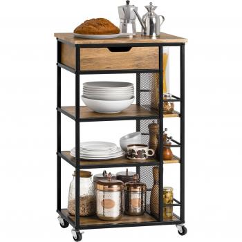 Rustic Brown Industrial Kitchen Trolley