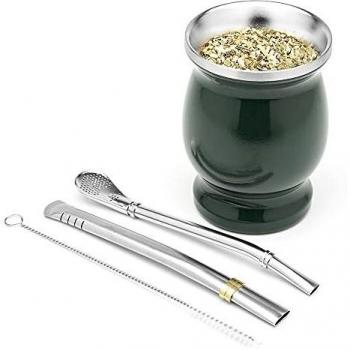 Set de Mate BALIBETOV - Vaso Acero Inoxidable y Bombillas