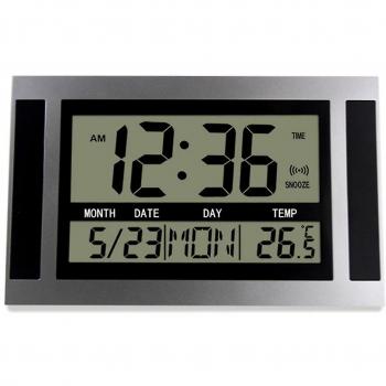 Horloge murale numérique avec affichage de la température et du calendrier