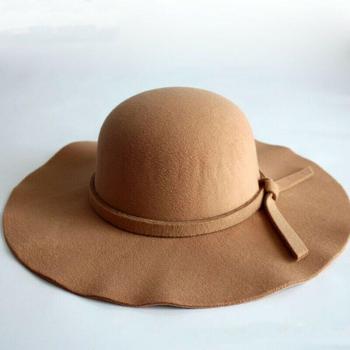 Sombrero de Fieltro de Lana con Lazo para Damas