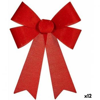 Fiocco di Natale KRIST Rosso Pvc 32x41x6 cm – Pacchetto 12 pezzi