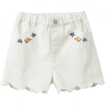 Shorts Verano Infantil Bordado Floral Mickey DKY17925