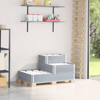 VidaXL 3-Tier Planter Box Grey 120x80 cm Solid Pine