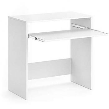 Scrivania Nils, Bianco, 79 x 43 cm con cassetto per tastiera