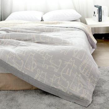 Breathable Cartoon Cat Throw Blanket - Queen/King Size