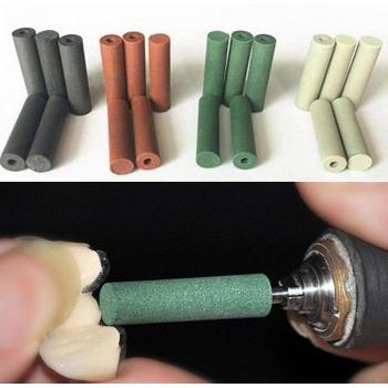 100 pcs Rubber Polishing Granules (Green/Brown/Black/Grey)
