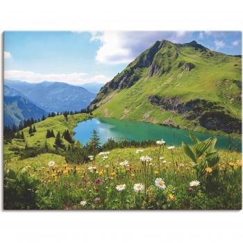 Berge am Seealpsee – 80x60 cm Canvas-Poster