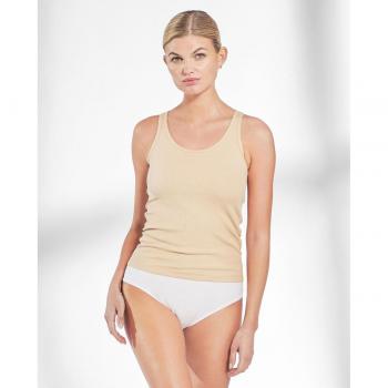 Camiseta Interna Beige Acanalada sin Mangas Bread & Boxers